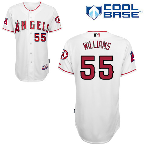 Jackson Williams #55 MLB Jersey-Los Angeles Angels of Anaheim Men's Authentic Home White Cool Base Baseball Jersey
